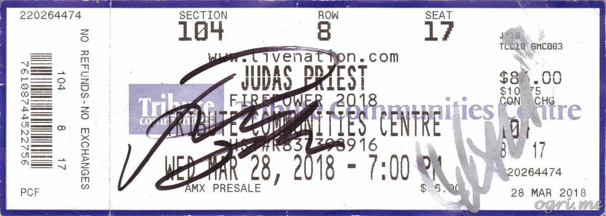 Judas Priest 2018 Ticket